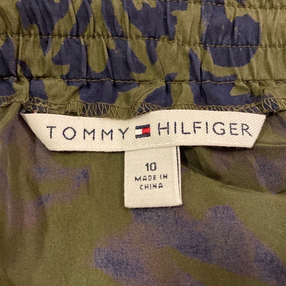 Tommy Hilfiger Olive Green and Blue 100% Silk Skirt Size 10 - Picture 2 of 10